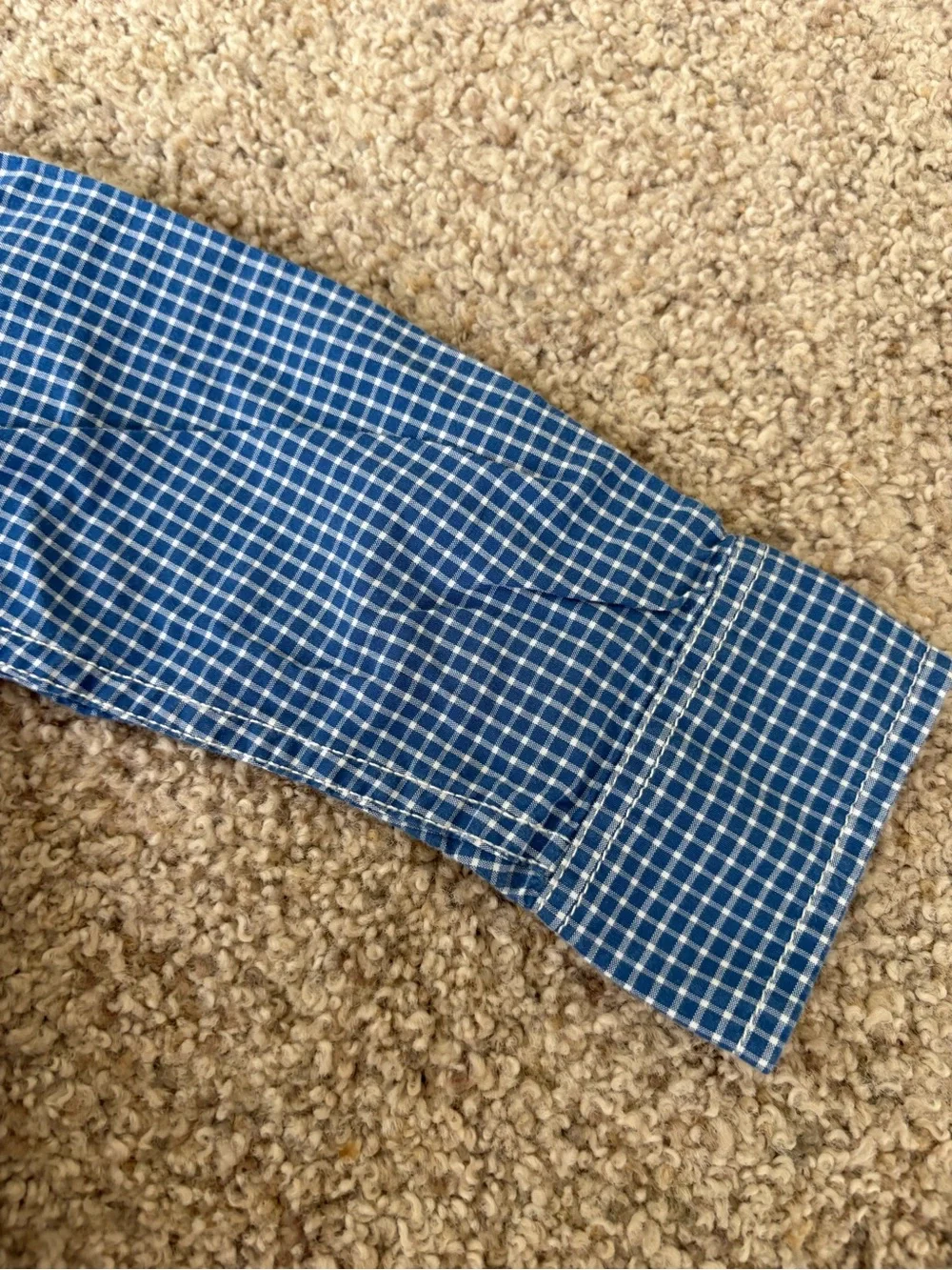 Gap Baby Button Up Blue Plaid Oxford Shirt Long Sleeve 18-24 Months